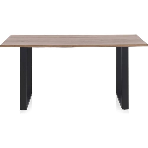 Table De Repas Acacia Massif Naturel Pieds Métal Noir Élégant