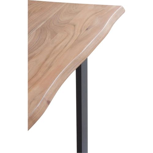 Table De Repas Acacia Massif Naturel Pieds Métal Noir Élégant