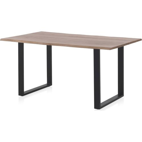 Table De Repas Acacia Massif Naturel Pieds Métal Noir Élégant