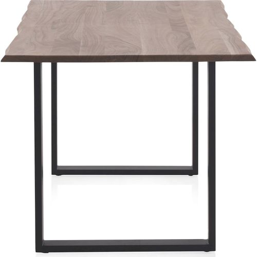 Table De Repas Acacia Massif Naturel Pieds Métal Noir Élégant