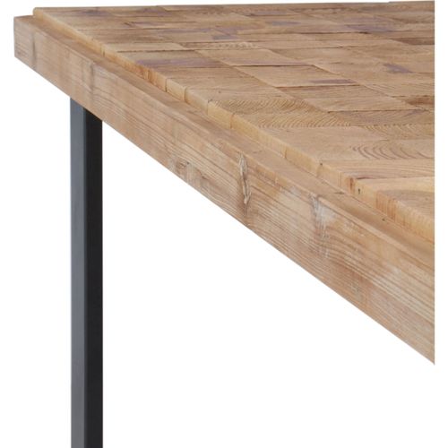 Table Bois Naturel Avec Piètement Métal Noir Élégant