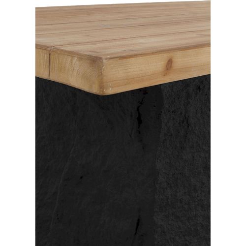Table Rectangulaire Bois Naturel Et Piètement Noir Contemporain