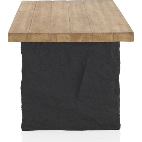 Table Rectangulaire Bois Naturel Et Piètement Noir Contemporain