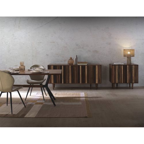 Table à Manger Acacia Massif Naturel Pieds Métal Noir Élégant