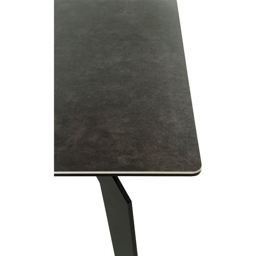 Table Design Gris Céramique Et Métal Style Contemporain