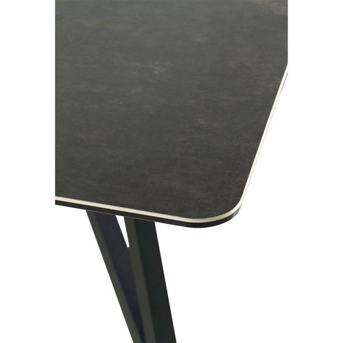 Table Extensible Gris Céramique Et Métal Design Contemporain