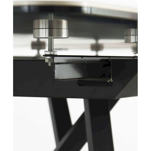 Table Extensible Gris Céramique Et Métal Design Contemporain