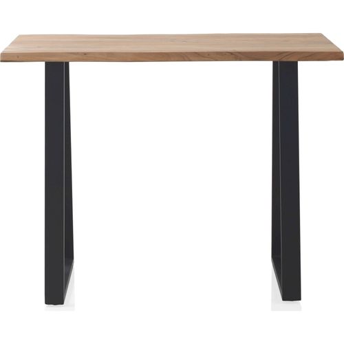 Table Bar Bois Massif Acacia Naturel Et Pieds Métal Noir