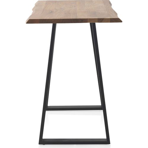 Table Bar Bois Massif Acacia Naturel Et Pieds Métal Noir