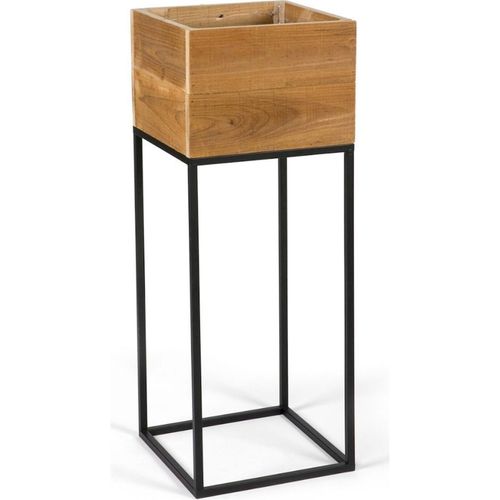 Cache Pot Sur Pied En Bois Recyclé Style Rustique Pour Intérieur
