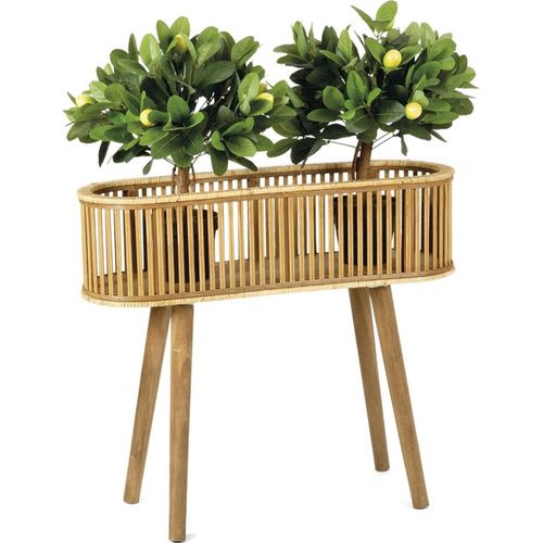 Cache Pot Sur Pied En Bambou Et Rotin Style Naturel Élégant