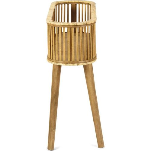 Cache Pot Sur Pied En Bambou Et Rotin Style Naturel Élégant