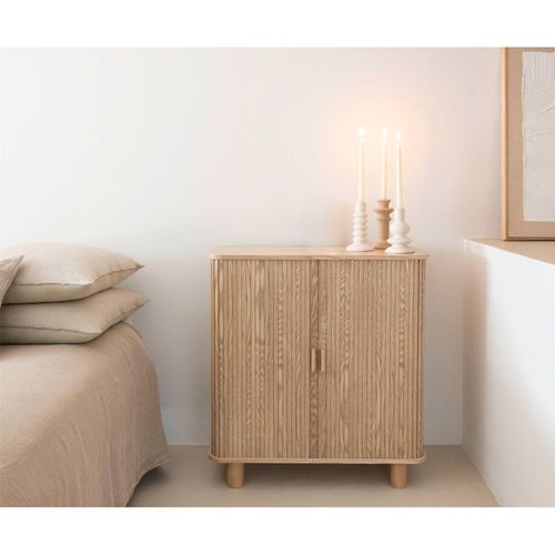 Buffet En Bois De Fresno Et Pin Avec Portes Coulissantes