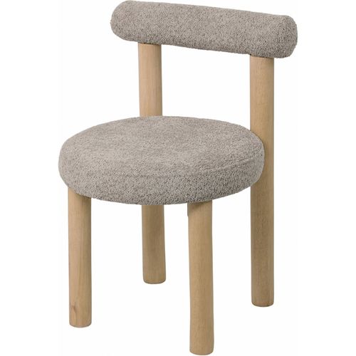 Chaise Design Assise Douce En Bois Et Tissu Coloris Taupe