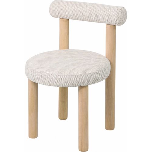 Chaise Design Naturel Et Blanc En Bois De Bouleau Et Tissu