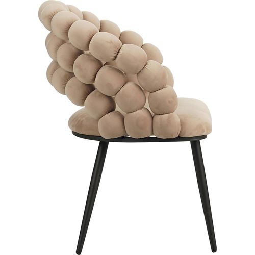 Chaise Design En Velours Beige Et Pieds Noirs Confort Moderne