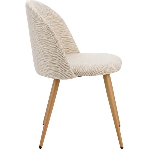 Chaise Design Naturelle Avec Pieds Bois Et Assise Tissu Beige