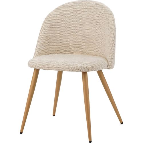 Chaise Design Naturelle Avec Pieds Bois Et Assise Tissu Beige