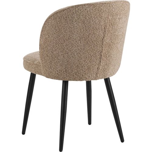 Chaise Design Tissu Alpaga Vison Pieds Noirs Élégance Moderne