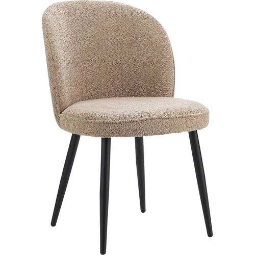 Chaise Design Tissu Alpaga Vison Pieds Noirs Élégance Moderne