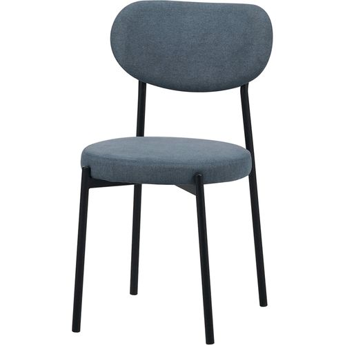 Chaise Design Bleu Assise Confortable En Métal Et Tissu