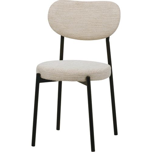 Chaise Design Naturel Assise Confortable En Métal Et Tissu