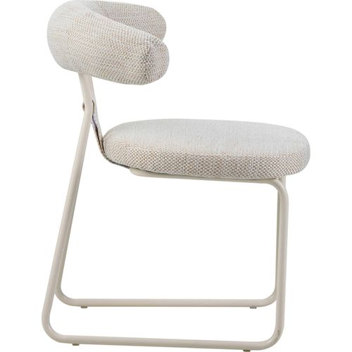 Chaise Design Naturelle En Métal Et Tissu Pour Salon Élégant