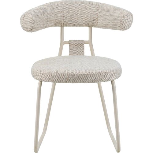 Chaise Design Naturelle En Métal Et Tissu Pour Salon Élégant