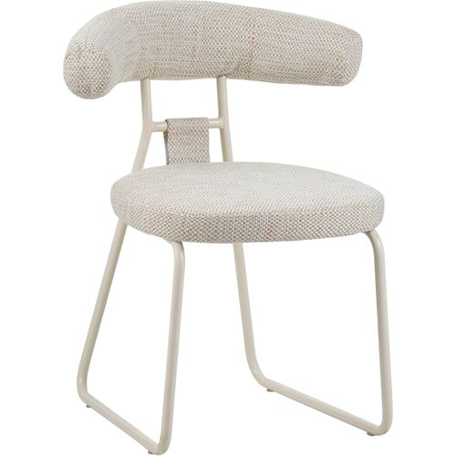 Chaise Design Naturelle En Métal Et Tissu Pour Salon Élégant