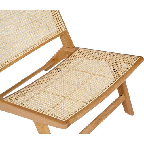 Fauteuil En Bois De Chêne Style Bali Assise Tressée Naturelle