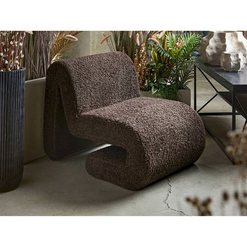 Fauteuil Lounge Marron Effet Bouclette Confort Élégant