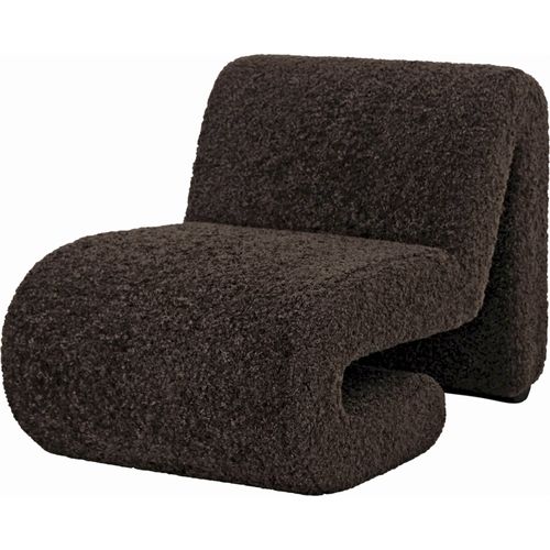Fauteuil Lounge Marron Effet Bouclette Confort Élégant
