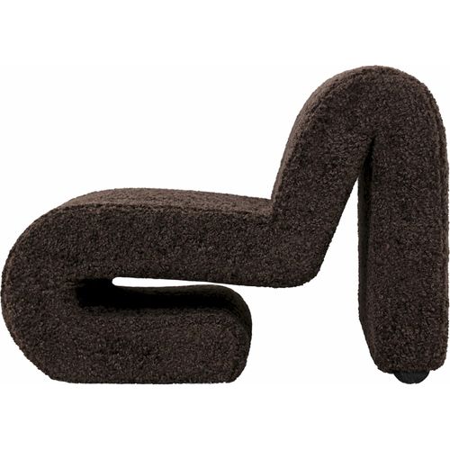 Fauteuil Lounge Marron Effet Bouclette Confort Élégant