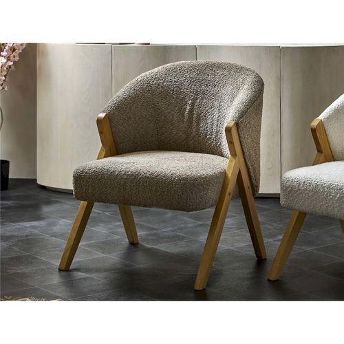 Fauteuil Doux Vison En Bois Et Tissu Pour Salon Élégant