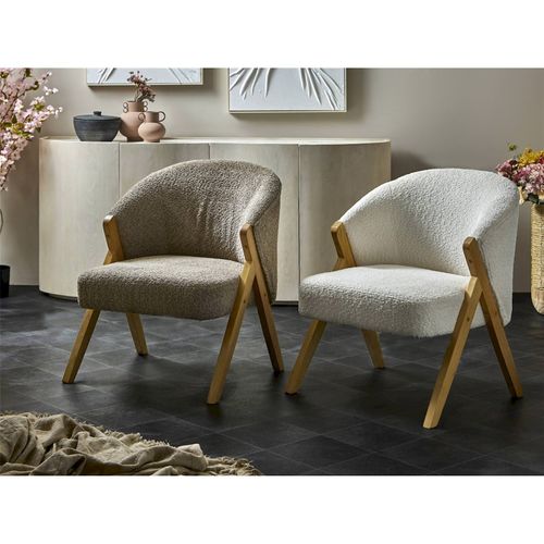 Fauteuil Doux Vison En Bois Et Tissu Pour Salon Élégant