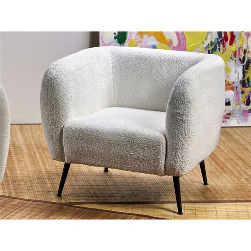 Fauteuil Bouclette Blanc Cassé Confort Et Design Contemporain