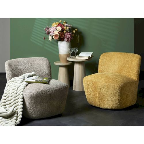 Fauteuil Lounge Moelleux Couleur Moutarde Design Contemporain