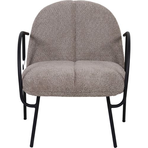 Fauteuil Design Tissu Doux Couleur Taupe Pour Salon Contemporain