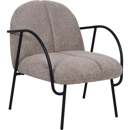 Fauteuil Design Tissu Doux Couleur Taupe Pour Salon Contemporain