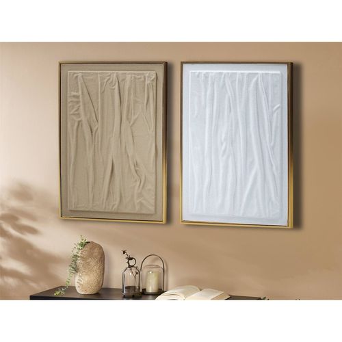 Décoration Murale Effet Relief Avec Cadre Doré Élégant