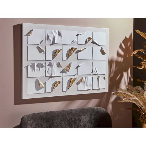 Décoration Murale Abstraite Touches Dorées Style Contemporain