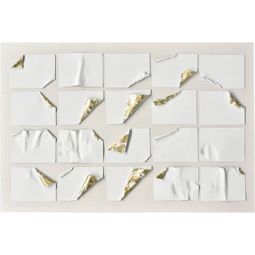 Décoration Murale Abstraite Touches Dorées Style Contemporain