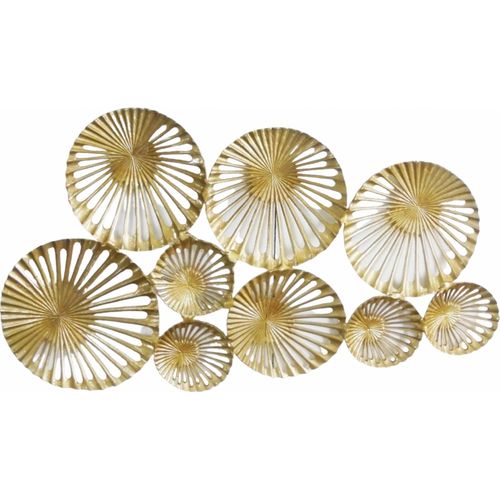 Décoration Murale En Aluminium Cercles Dorés Élégance Artisanale