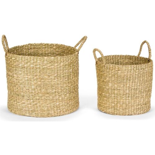 Panier En Fibres Naturelles Avec Anses Fait Main Élégant