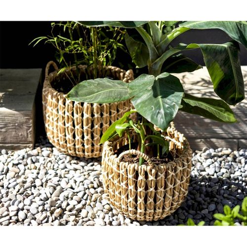 Panier En Jacinthe D Eau Fait Main Déco Naturelle Beige Blanc