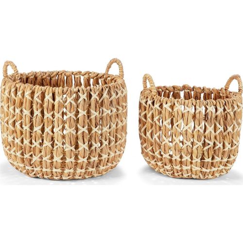 Panier En Jacinthe D Eau Fait Main Déco Naturelle Beige Blanc