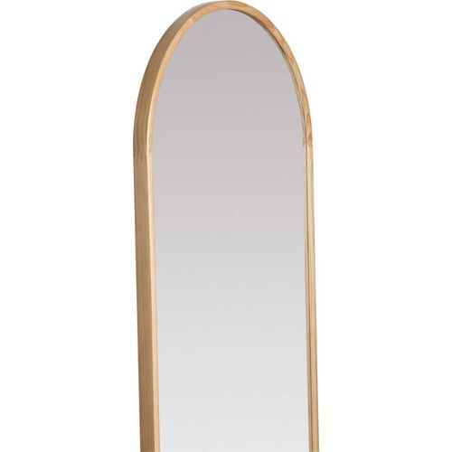 Miroir Mural Ovale En Bois De Pin Finition Vernis Marron