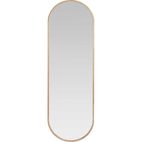 Miroir Mural Ovale En Bois De Pin Finition Vernis Marron