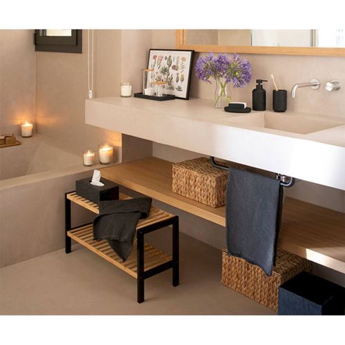 Panier De Rangement En Jacinthe D Eau Tressée Beige Naturel