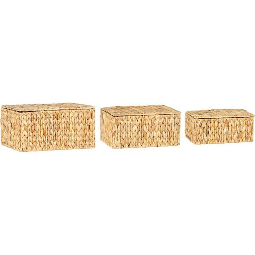 Panier De Rangement En Jacinthe D Eau Tressée Beige Naturel